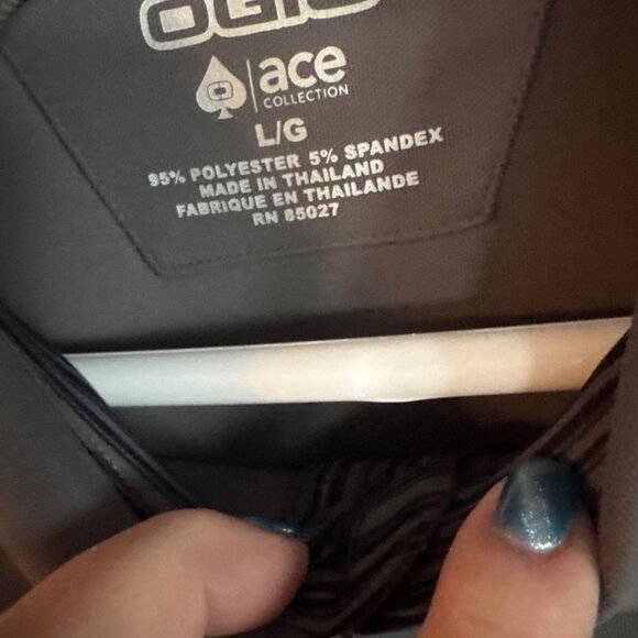 Ogio Ace Collection Gray Polo Shirt L Polyester & Spandex Trplevate Logo Button- - Picture 5 of 7